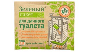 Зеленый пакет для дачного туалета 