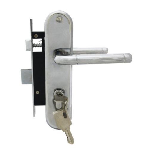 Замок врезной MAXI Locks MLC62-105-CP комплект с ручками и ц.м. Хром