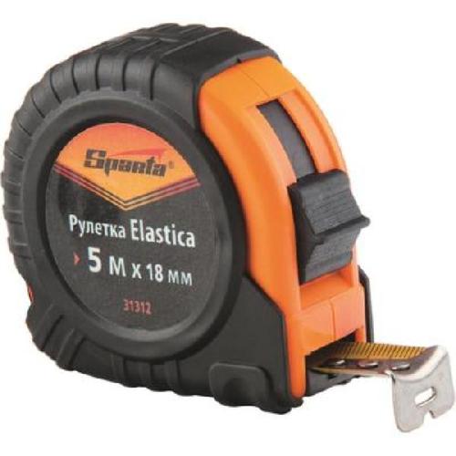 Рулетка ELASTIKA SPARTA 5м*18мм,обрезин.корпус.