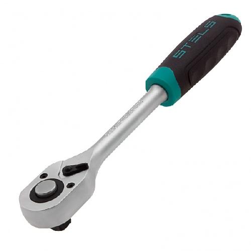 Ключ-трещотка 1/4", 45 зубьев, с быстрым сбросом, CrV, хром Сибртех