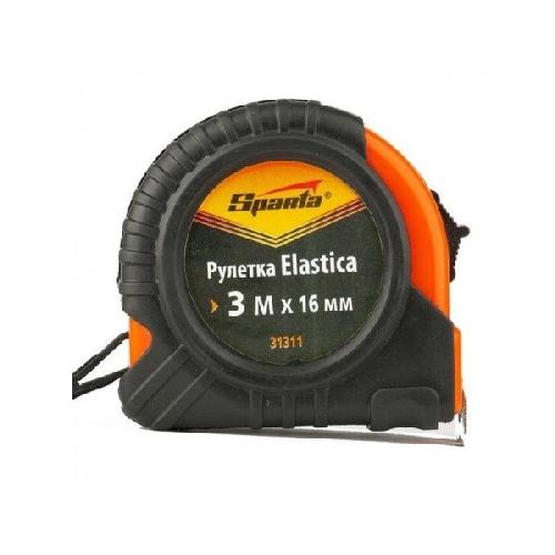 Рулетка ELASTIKA SPARTA 3м*16мм,обрезин.корпус.