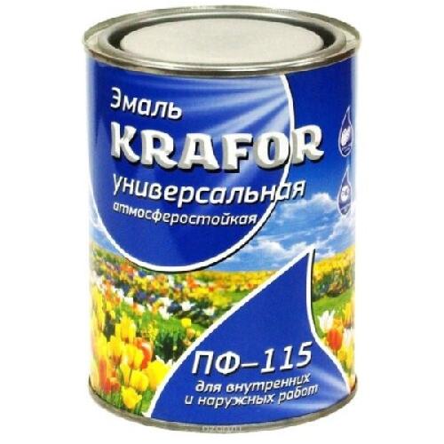 Эмаль Krafor ПФ-115 черная 0.9кг